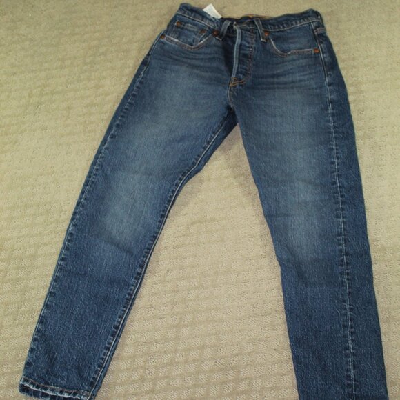 Levi’s Premium 501 S Skinny Size 25x26 Blue Jeans Button Fly - Picture 1 of 5